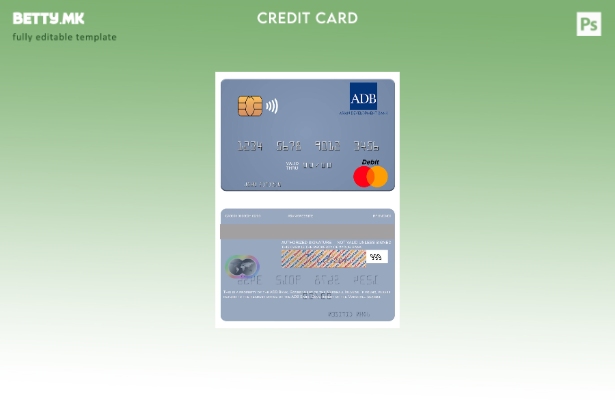 Модерен стил Шаблон за мастер картички на банката АДБ на Маршалските Острови